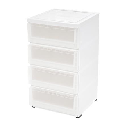 ตู้ลิ้นชัก 4 ชั้น มีล้อ STACKO MONO 43x43x76 ซม. สีขาว