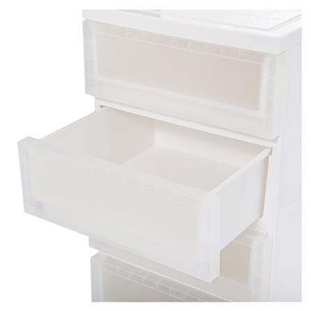 ตู้ลิ้นชัก 4 ชั้น มีล้อ STACKO MONO 43x43x76 ซม. สีขาว_2