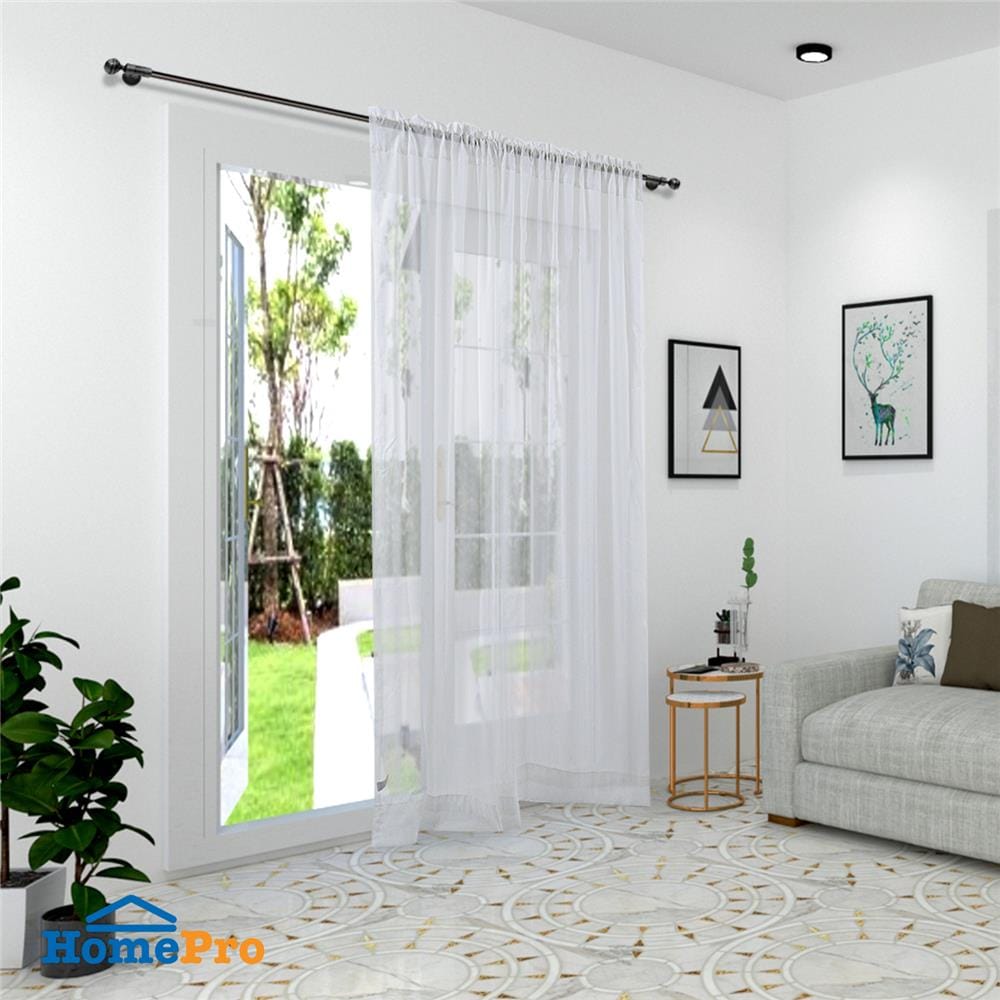 ผ้าม่านโปร่งสอดหู HOME LIVING STYLE RAIN 160X250 ซม. สีขาว