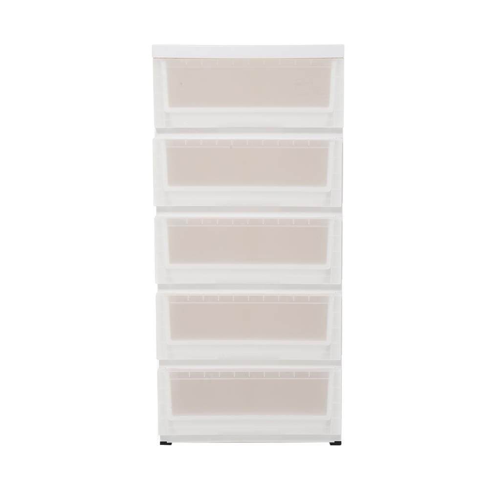 ตู้ลิ้นชัก 5 ชั้น มีล้อ STACKO MONO 43x43x94 ซม. สีขาว