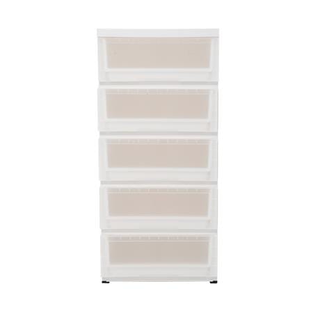 ตู้ลิ้นชัก 5 ชั้น มีล้อ STACKO MONO 43x43x94 ซม. สีขาว_1
