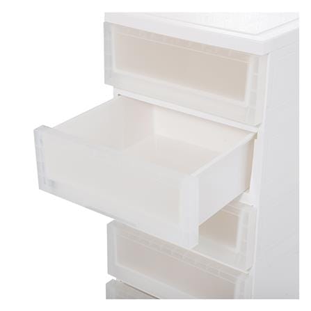 ตู้ลิ้นชัก 5 ชั้น มีล้อ STACKO MONO 43x43x94 ซม. สีขาว_2