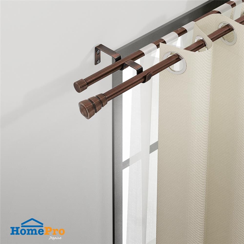 ราง 2 ชั้น ยืดหด HOME LIVING STYLE REEVER 120-210 ซม. สีน้ำตาล