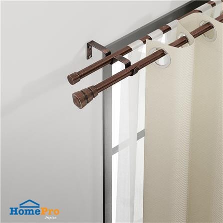 ราง 2 ชั้น ยืดหด HOME LIVING STYLE REEVER 120-210 ซม. สีน้ำตาล_4