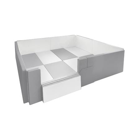 คอกกั้นเด็ก GEKO 2X2 ม. หนัง PU สีเทา/ขาว