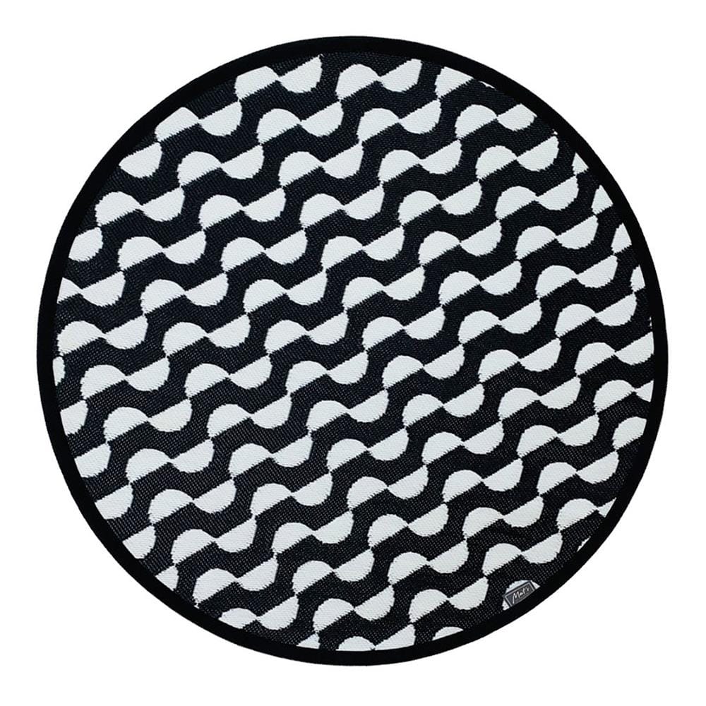เสื่ออเนกประสงค์ MAT-ER CIRCLE WAVES 150x150 ซม. สีดำ-ขาว