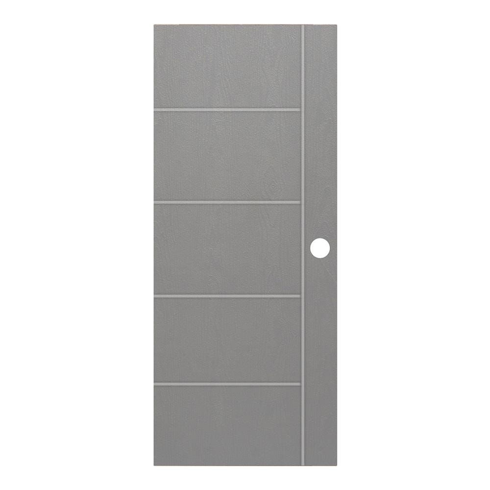 ประตูภายนอก UPVC เจาะลูกบิด MODERNWOOD MWNR004 80x200 ซม. สีเทา