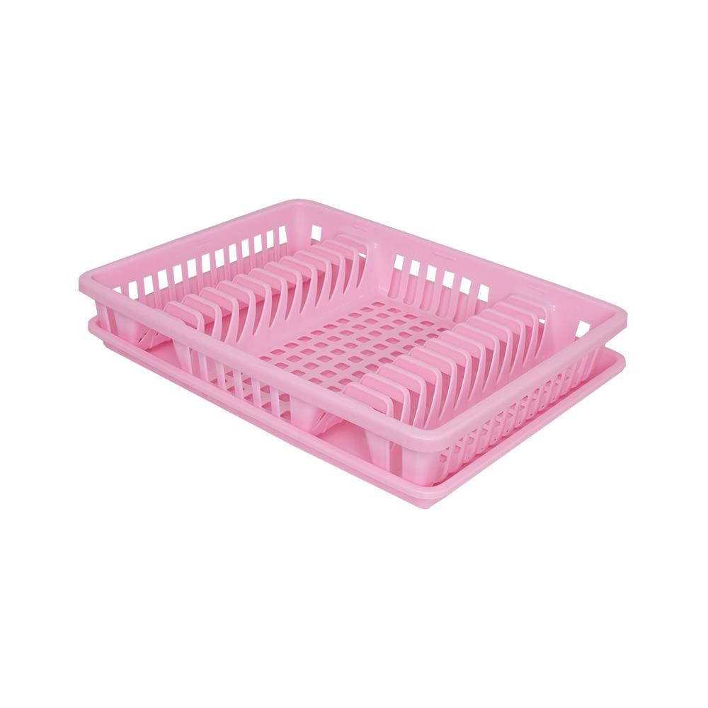 ชั้นคว่ำจานพลาสติกพร้อมถาดรอง SN 9883/1 สีชมพู