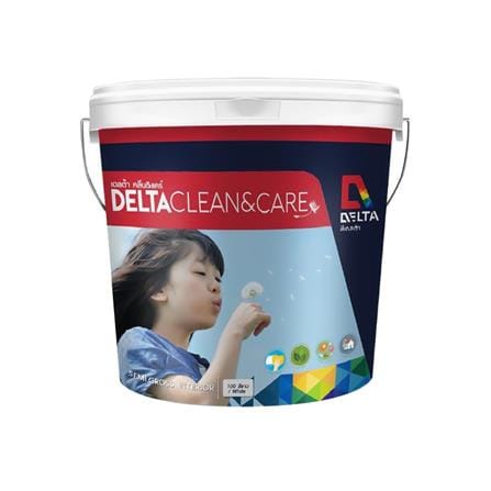 สีน้ำทาภายใน DELTA CLEAN&CARE BASE A กึ่งเงา 2.5 แกลลอน