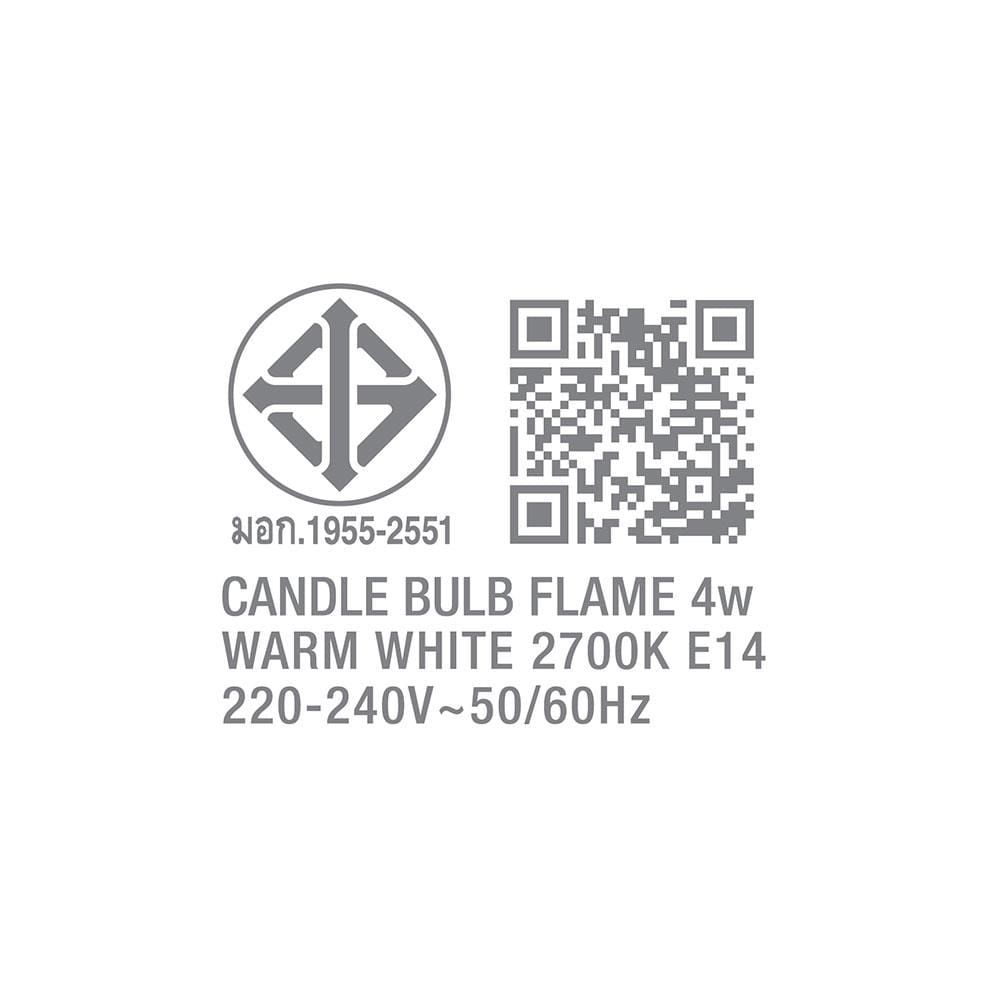 หลอด LED LAMPTAN CANDLE FLAME 4 วัตต์ WARMWHITE E14