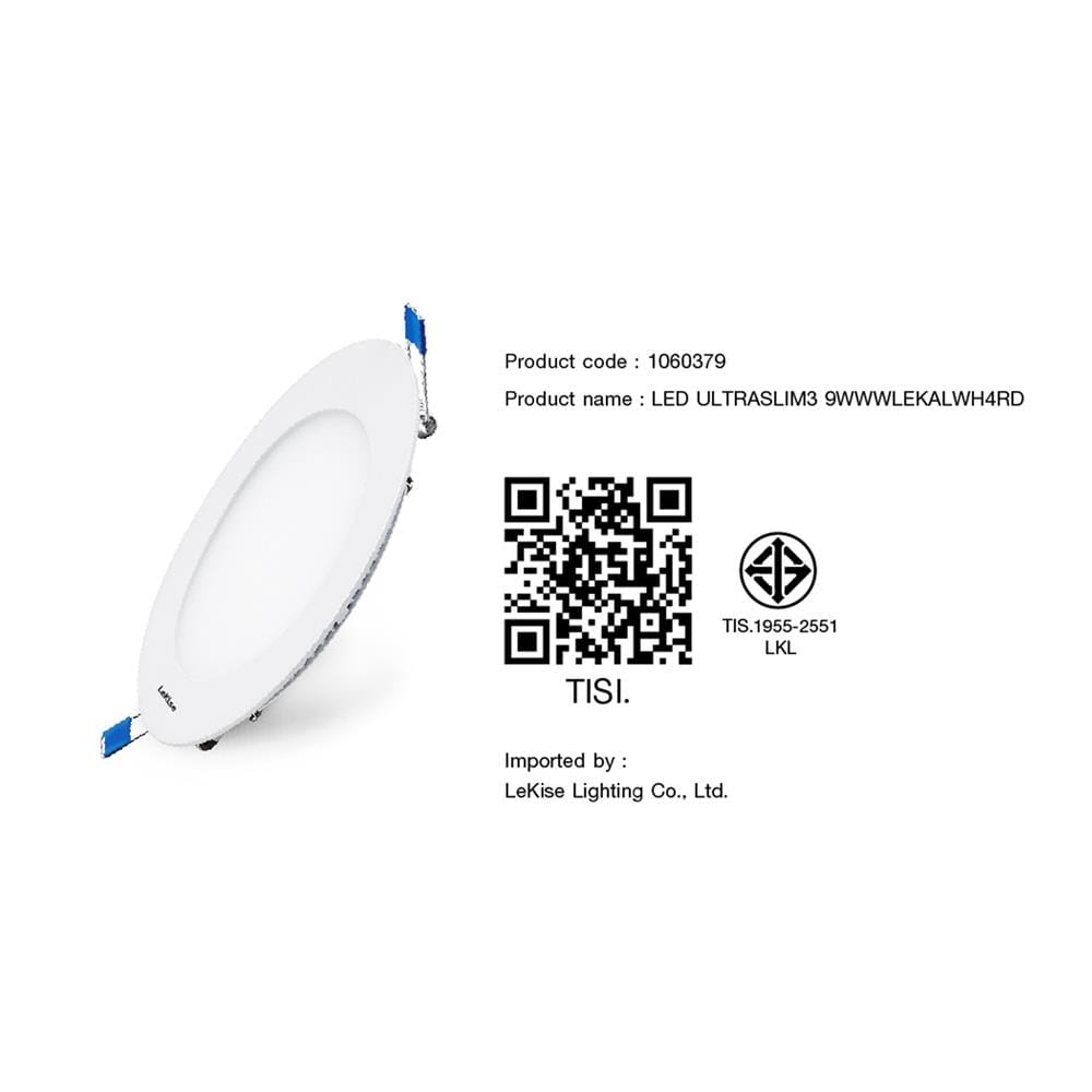 ดาวน์ไลท์ LED LEKISE ULTRASLIM3 4 นิ้ว 9 วัตต์ WARM WHITE สีขาว