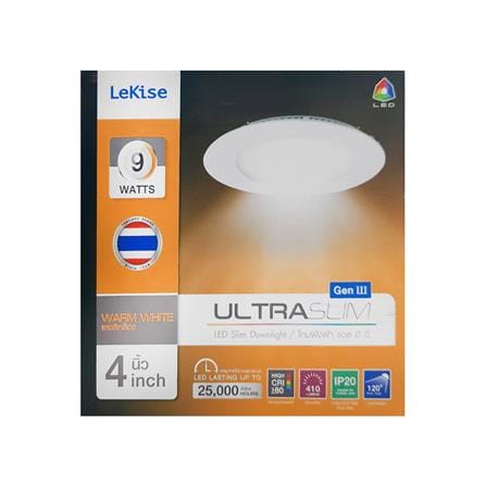 ดาวน์ไลท์ LED LEKISE ULTRASLIM3 4 นิ้ว 9 วัตต์ WARM WHITE สีขาว_3