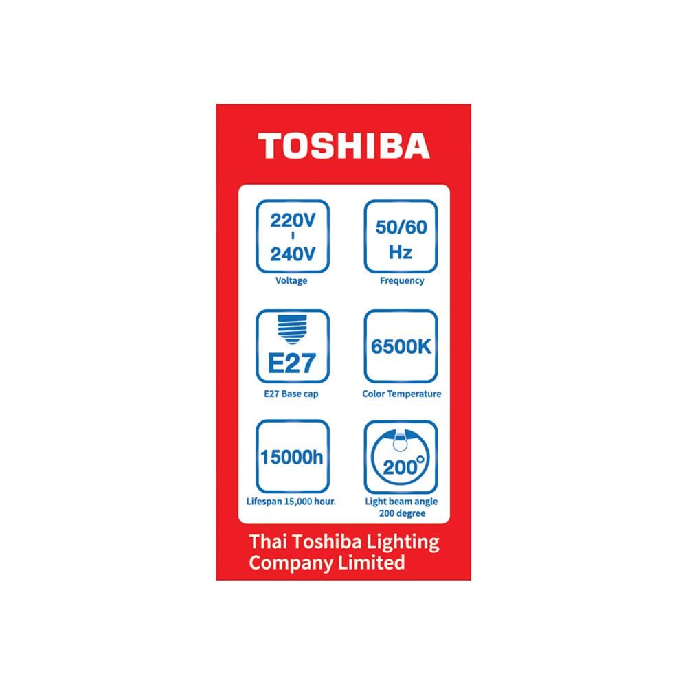 หลอด LED TOSHIBA A60 10.5 วัตต์ DAYLIGHT E27 แพ็ก 2 ชิ้น