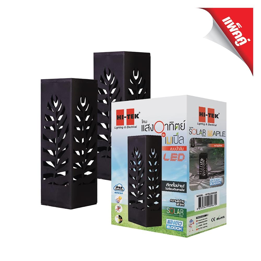 ไฟทางเดิน SOLAR HI-TEK HFSL02002B 0.06 วัตต์ DAYLIGHT สีดำ