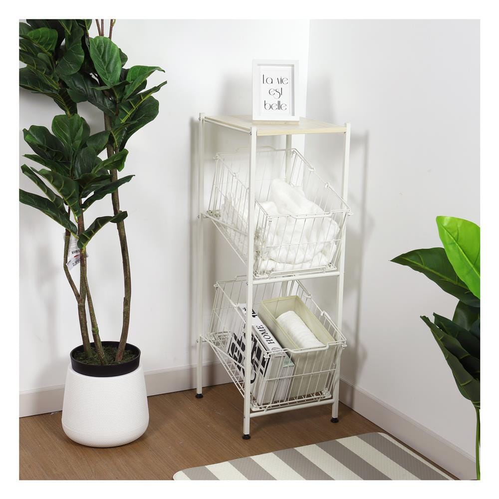 ชั้นวาง 2 ชั้น STACKO SCANDI 33.5x39x97.5 ซม. สีขาว