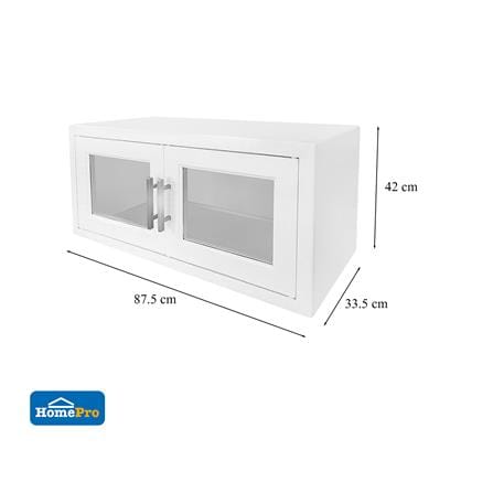 ตู้แขวนเสริมแนวนอนกระจก CABIN 87.5x42 ซม. สีครีม_4