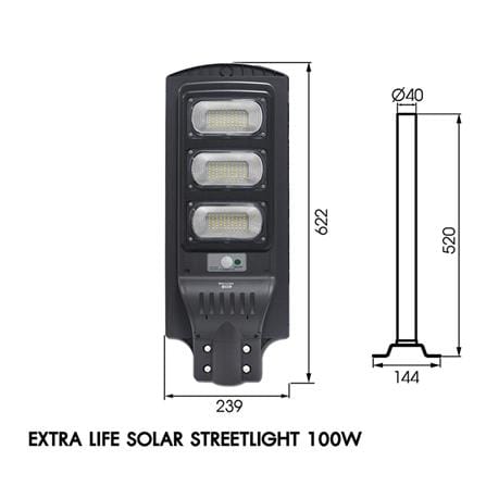ไฟถนน SOLAR RACER EXTRA LIFE 100 วัตต์ DAYLIGHT สีเทา_4
