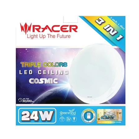 ไฟเพดาน LED RACER COSMIC CM3 14 นิ้ว 24 วัตต์ DAYLIGHT/COOL WHITE/WARM WHITE สีขาว_1