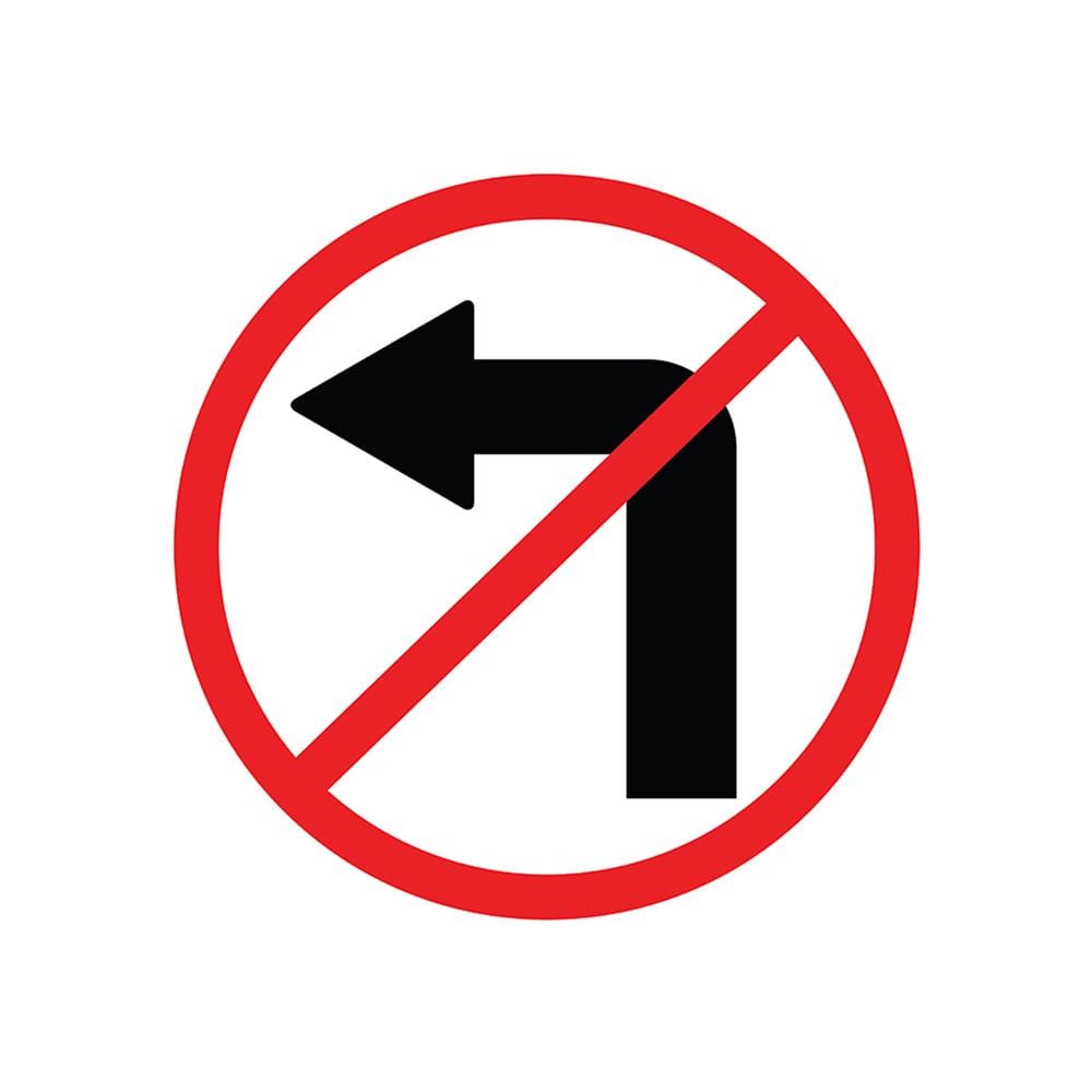 ป้ายห้ามเลี้ยวซ้าย PANKO SA2105 สีขาว/แดง