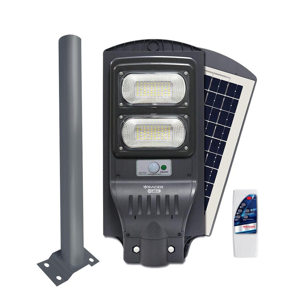 ไฟถนน SOLAR RACER EXTRA LIFE 60 วัตต์ DAYLIGHT สีเทา