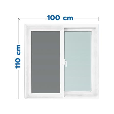 หน้าต่างบานเลื่อน UPVC S-S มุ้ง WINDOW ASIA 100X110 ซม. สีขาว_0