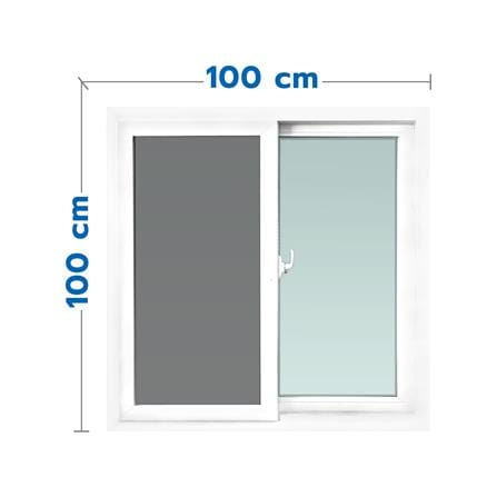 หน้าต่างบานเลื่อน UPVC S-S มุ้ง WINDOW ASIA 100x100 ซม. สีขาว_0