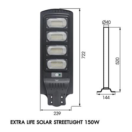 ไฟถนน SOLAR RACER EXTRA LIFE 150 วัตต์ DAYLIGHT สีเทา_4