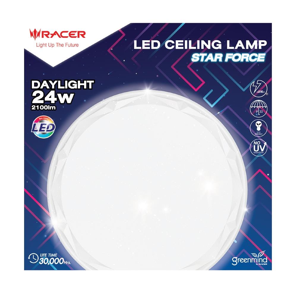 ไฟเพดาน LED RACER STAR FORCE S1 14 นิ้ว 24 วัตต์ DAYLIGHT สีขาว
