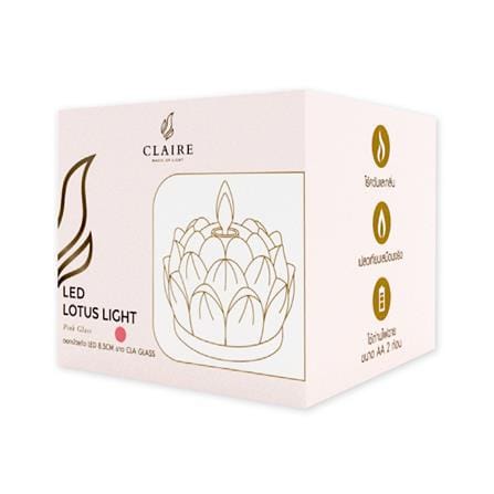 เทียน LED ดอกบัว CLAIRE 0.06 วัตต์ WARMWHITE 8.5 ซม. สีชมพู_2