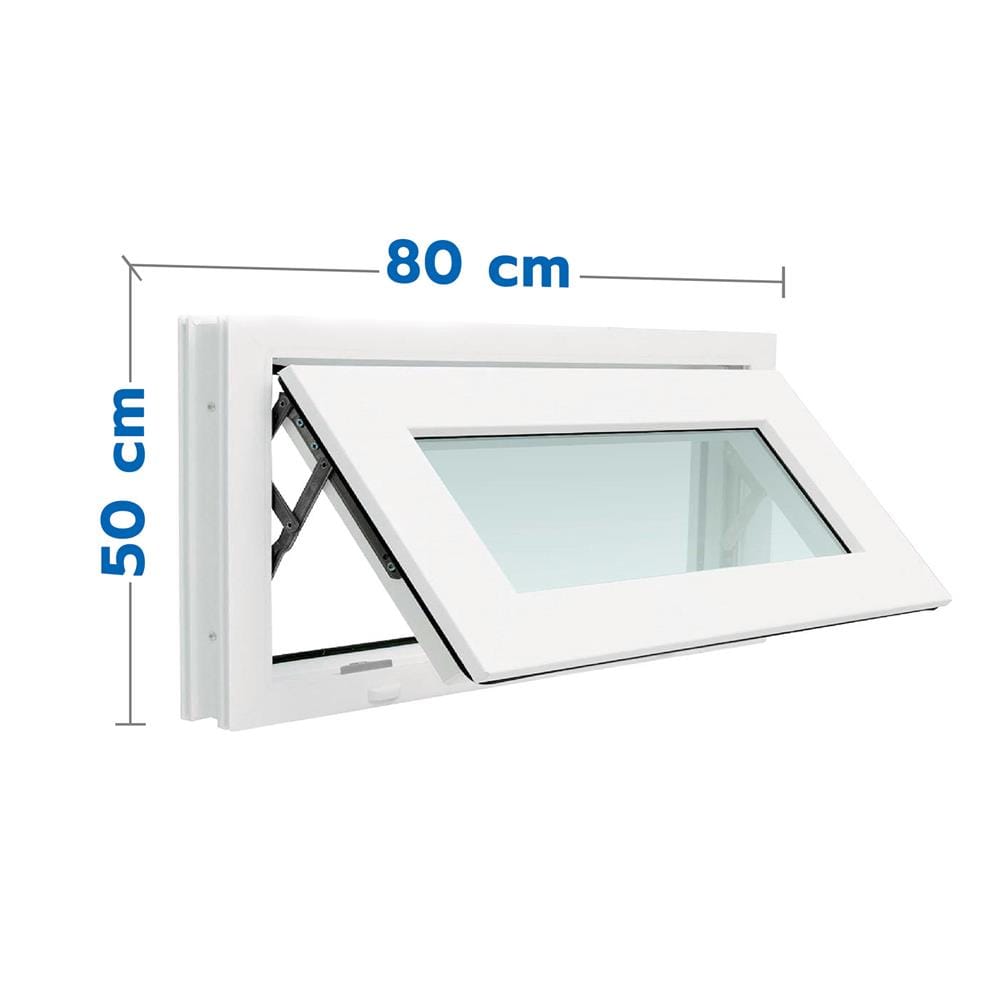 หน้าต่างบานกระทุ้ง UPVC มุ้ง WINDOW ASIA 80X50 ซม. สีขาว