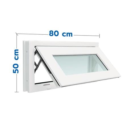 หน้าต่างบานกระทุ้ง UPVC มุ้ง WINDOW ASIA 80X50 ซม. สีขาว