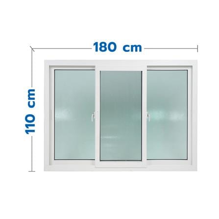 หน้าต่างบานเลื่อน UPVC S-F-S มุ้ง WINDOW ASIA 180X110 ซม. สีขาว_0
