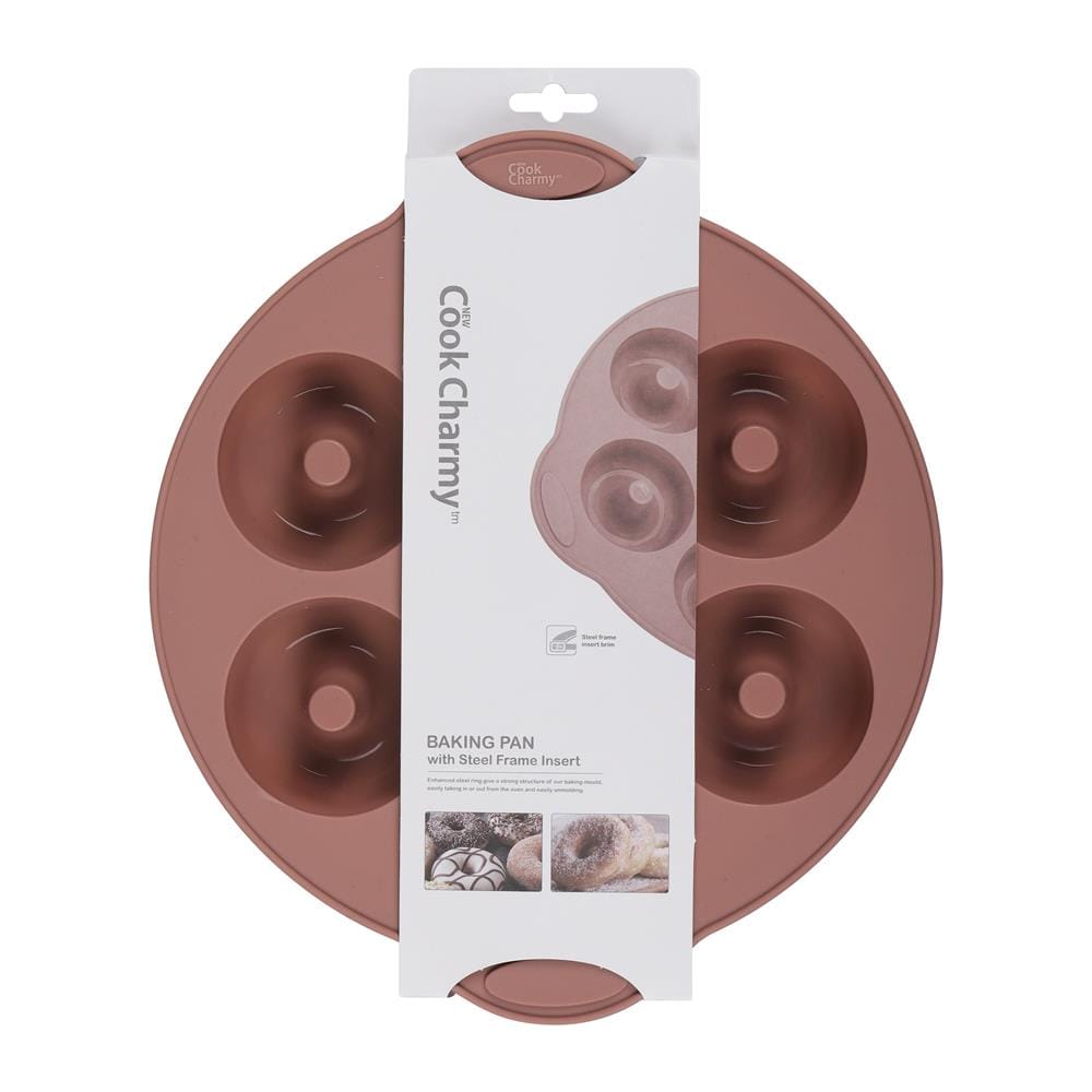 ถาดพิมพ์กลม 7 หลุม COOK CHARMY 31x26.8 ซม. สีน้ำตาลเบจ