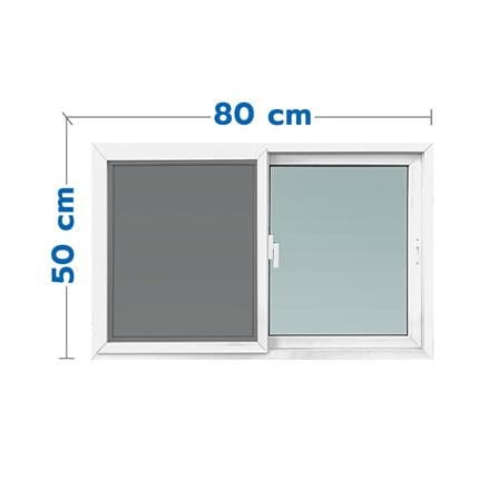 หน้าต่างบานเลื่อน UPVC S-S มุ้ง WINDOW ASIA 80X50 ซม. สีขาว_0