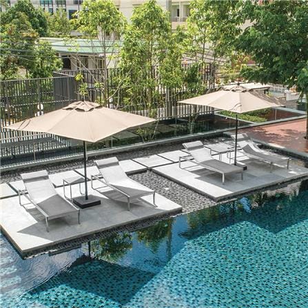 เตียงริมสระ MODERN OUTDOOR TAJI สีขาว_1