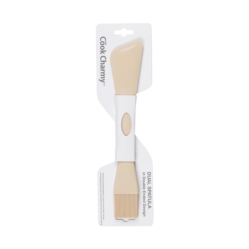 ไม้พาย+แปรงซิลิโคน 2IN1 COOK CHARMY สีเบจ