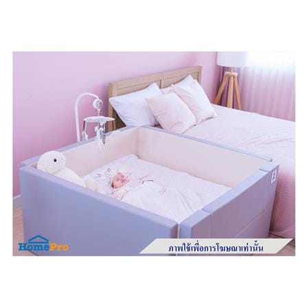 คอกกั้นเด็ก GEKO ไซซ์ S หนัง PU สีเทา/ขาว_2