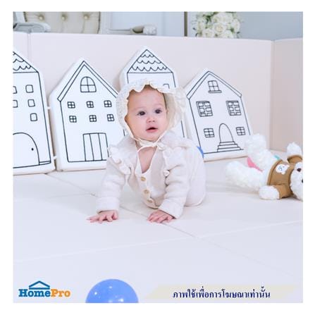 คอกกั้นเด็ก GEKO 3.5 ฟุต หนัง PU สีเทา/ขาว_3