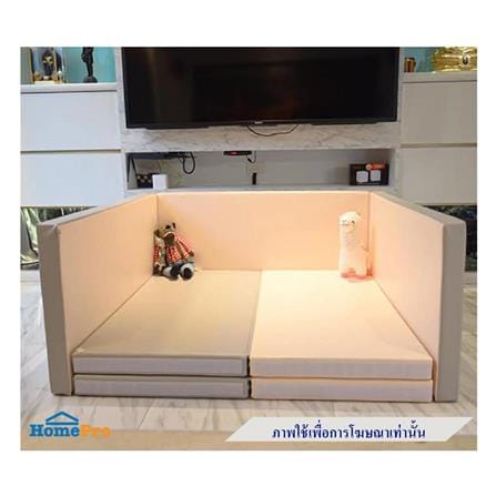 คอกกั้นเด็ก GEKO 3.5 ฟุต หนัง PU สีเทา/ขาว_7
