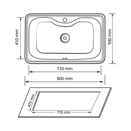 ซิงค์ฝัง 1 หลุม AXIA PP 8050 PLUS สเตนเลส_2