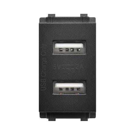 เต้ารับ USB PHILIPS 1 ช่อง LEAF 2 แอมแปร์ สีดำ_0