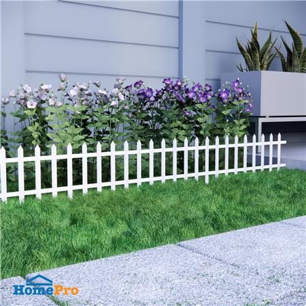 รั้วพลาสติกปักพื้น SPRING ปลายแหลม 30 ซม. สีขาว_0