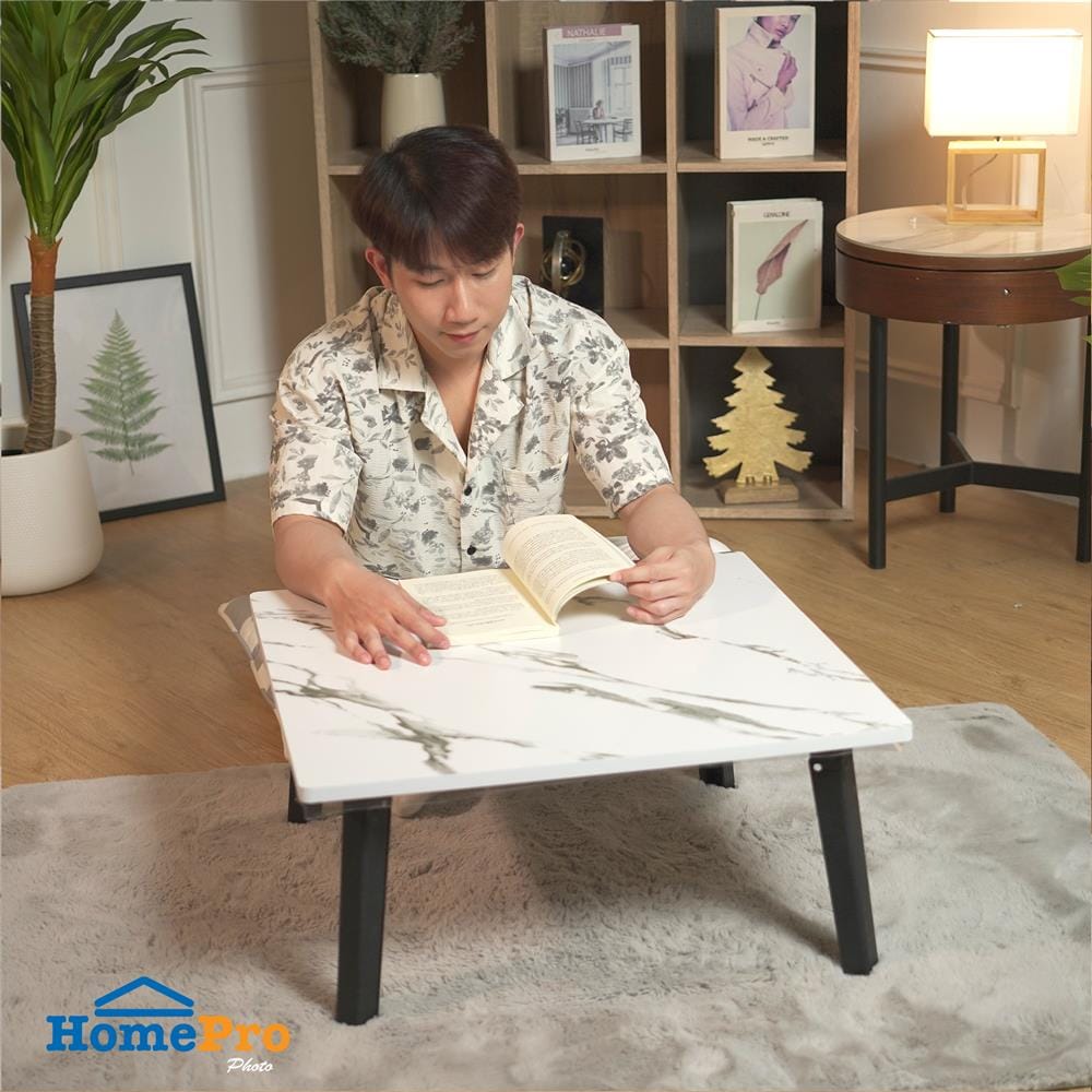 โต๊ะญี่ปุ่น FURDINI 60x60 ซม. ลายหินอ่อนขาว
