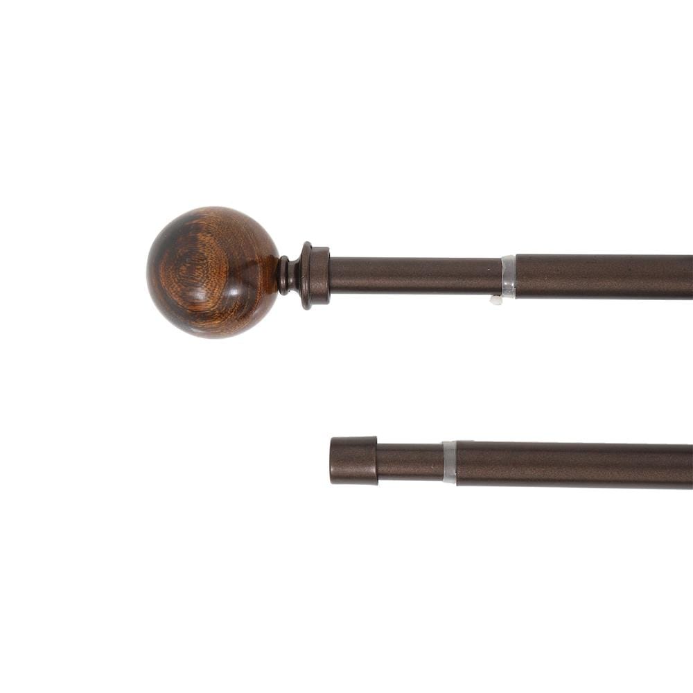 ราง 2 ชั้น ยืดหด HOME LIVING STYLE WOOD BALL 180-310 ซม. สีน้ำตาล