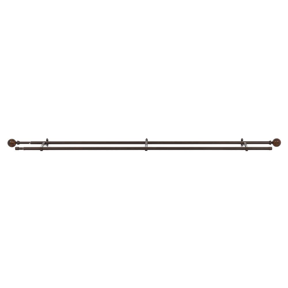 ราง 2 ชั้น ยืดหด HOME LIVING STYLE WOOD BALL 180-310 ซม. สีน้ำตาล