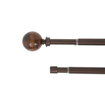 ราง 2 ชั้น ยืดหด HOME LIVING STYLE WOOD BALL 180-310 ซม. สีน้ำตาล_0