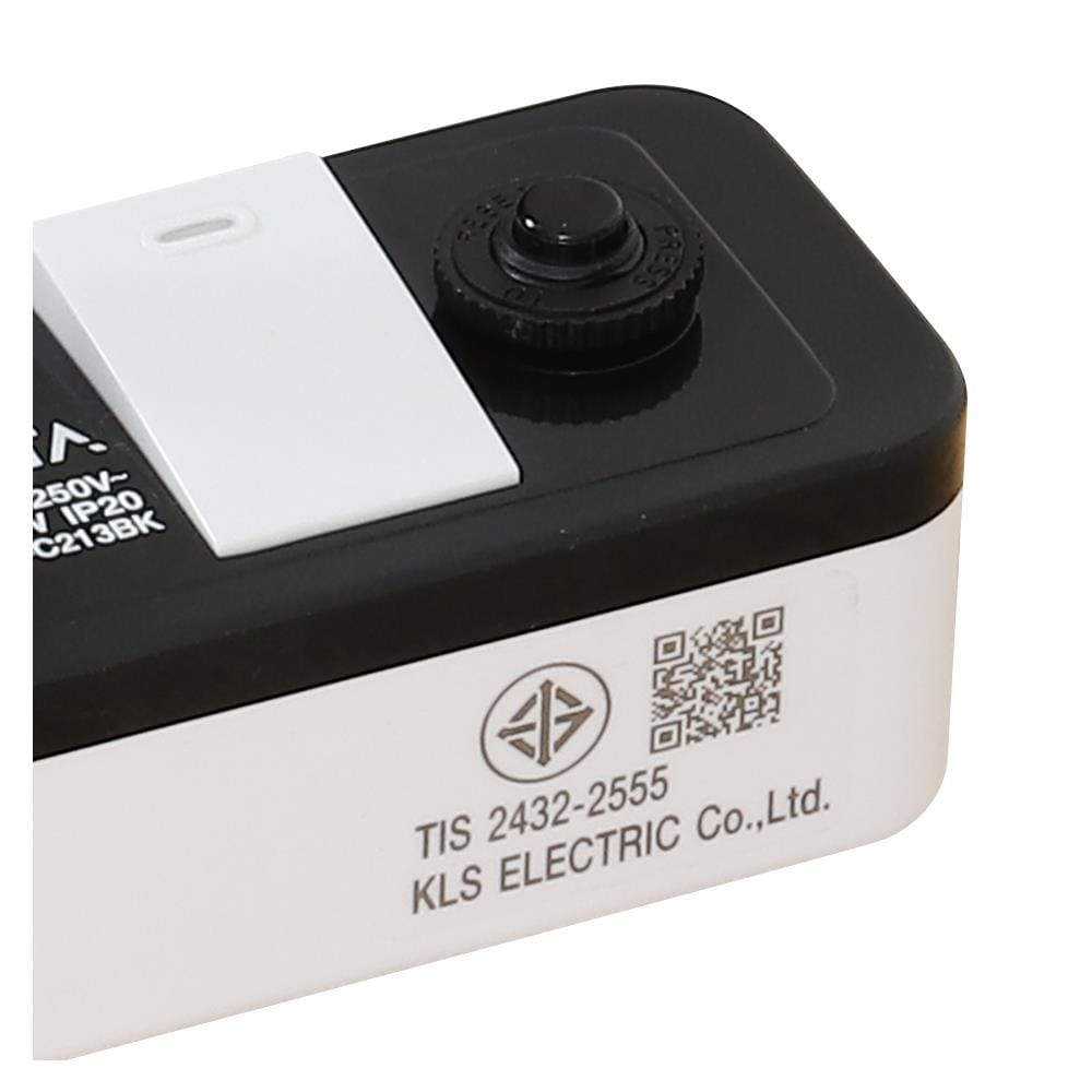 รางปลั๊กไฟ 2 ช่อง 1 สวิตช์ แคลมป์ ELECKTA ET-C213BK 3 เมตร สีขาว/ดำ