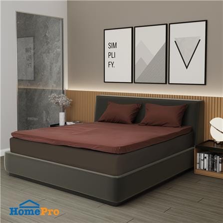 ชุดผ้าปู TOPPER 6 ฟุต 3 ชิ้น HOME LIVING STYLE LISA สีน้ำตาล_1