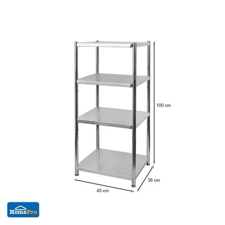 ชั้นวางของสเตนเลส 4 ชั้น STACKO SPACE 45x38x100 ซม. สีสเตนเลส_3