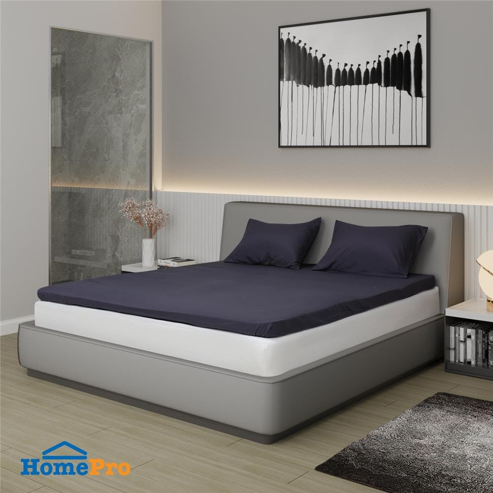 ชุดผ้าปู TOPPER 6 ฟุต 3 ชิ้น HOME LIVING STYLE LISA สีกรมท่า_0
